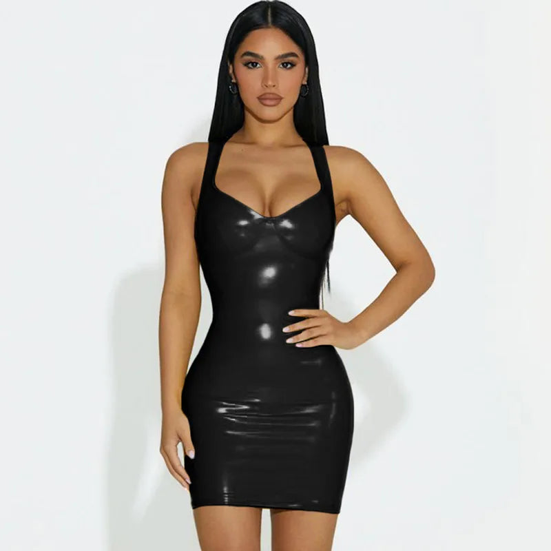 GR | Latex Kleid mit Verstellbaren Trägern