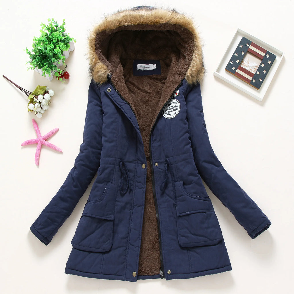 GR | Fashionable winter jacket with faux fur trim