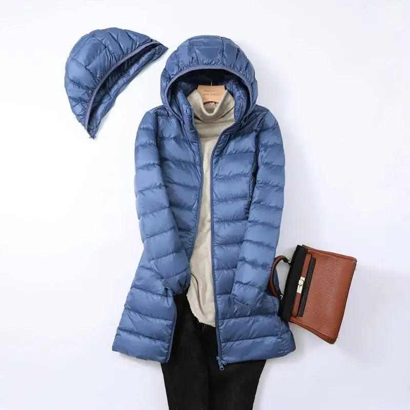 GR - Women's wearable puffer coat with detachable hood
