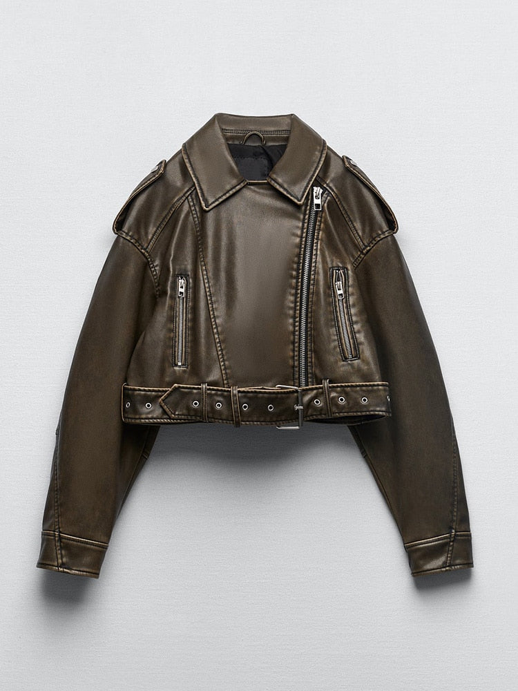 GR - Vintage Jacke Aus Veganem Leder