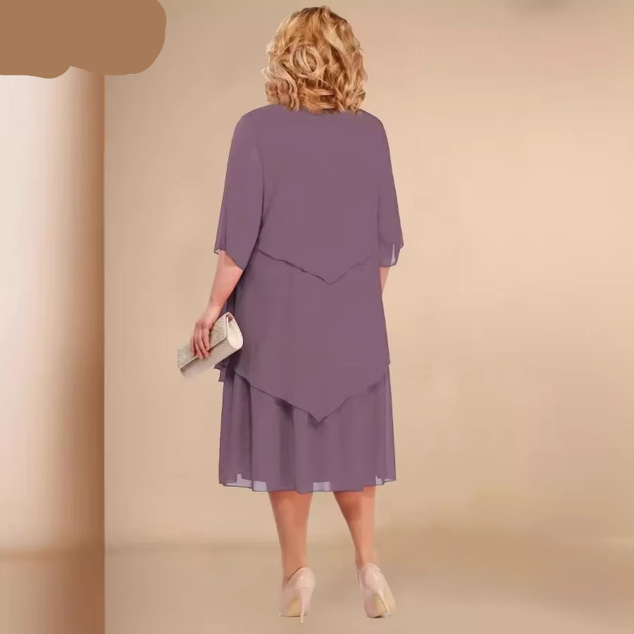 GR | Elegant chiffon dress with a layered look