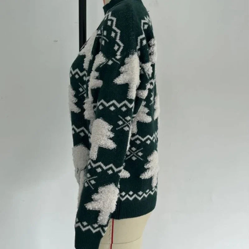 GR - Ugly Christmas Sweater - Knitted sweater with 3D Christmas tree print