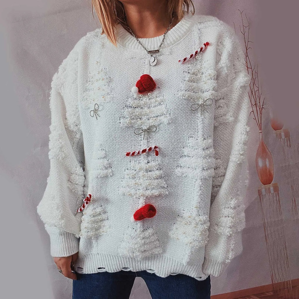 GR - Hässlicher Weihnachtspulli - Winterlicher Damen-Pullover mit Weihnachtsthema