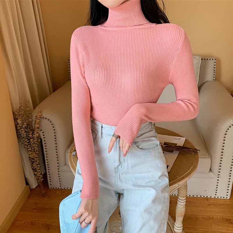 GR - Damen-Ripp-Turtleneck für elegante Raffinesse