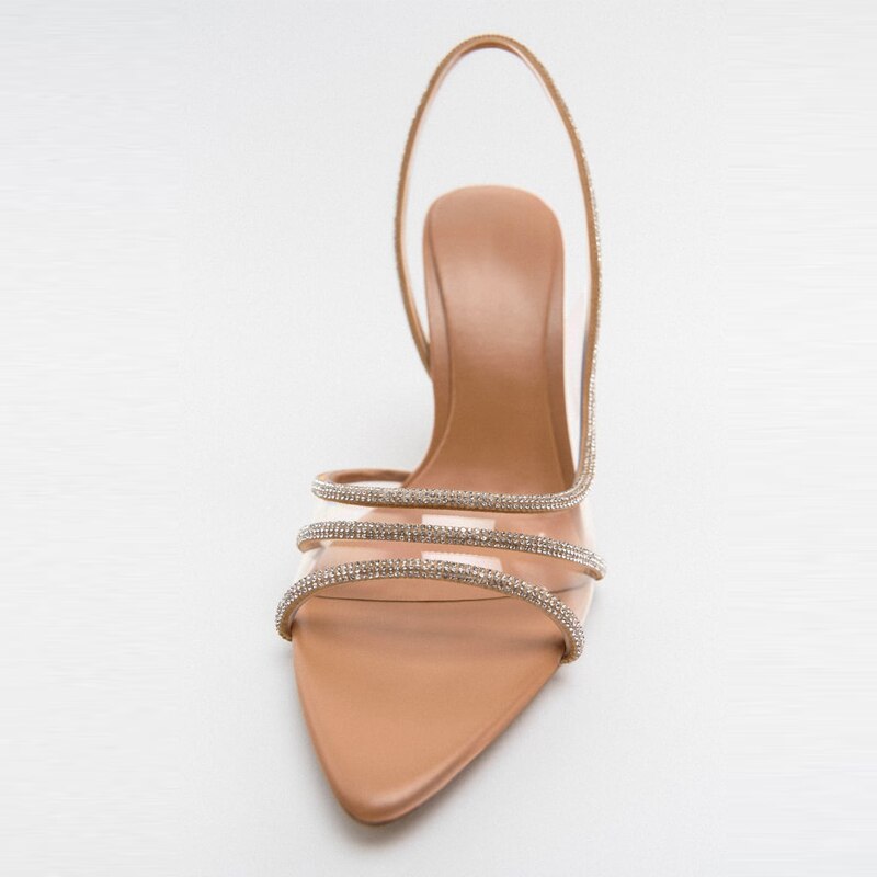 GR Elegant High-Heeled Sandals | Stiletto Slingback Peep Toe Shoes