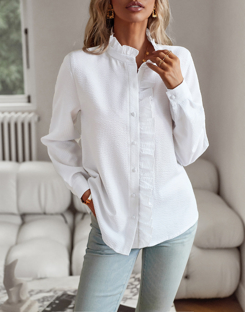 GR | Elegant shirt with ruffled collar