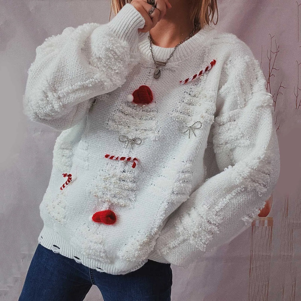 GR - Hässlicher Weihnachtspulli - Winterlicher Damen-Pullover mit Weihnachtsthema