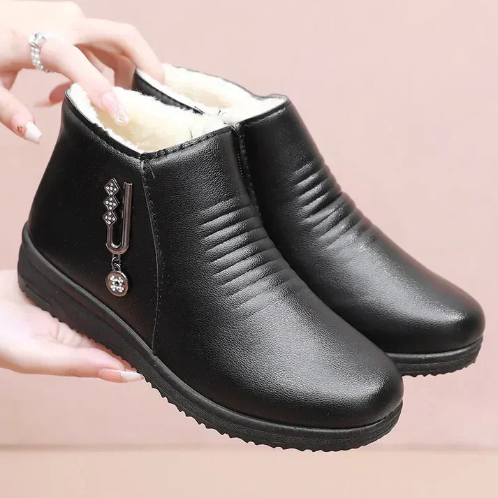GR | Stylish Winter Black Chic Orthopedic Ankle Boots for Women 