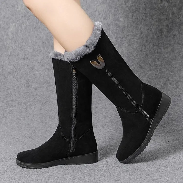 High fur boots
