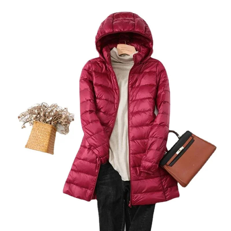 GR - Women's wearable puffer coat with detachable hood
