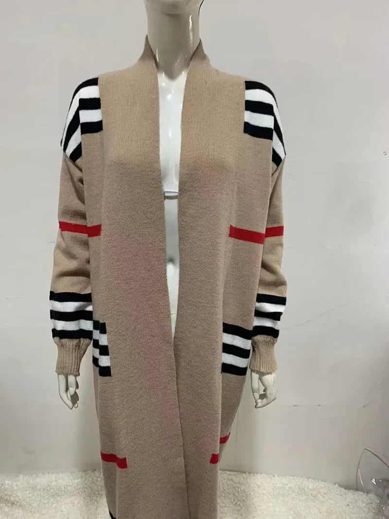 GR - Langer Strickcardigan mit Streifen