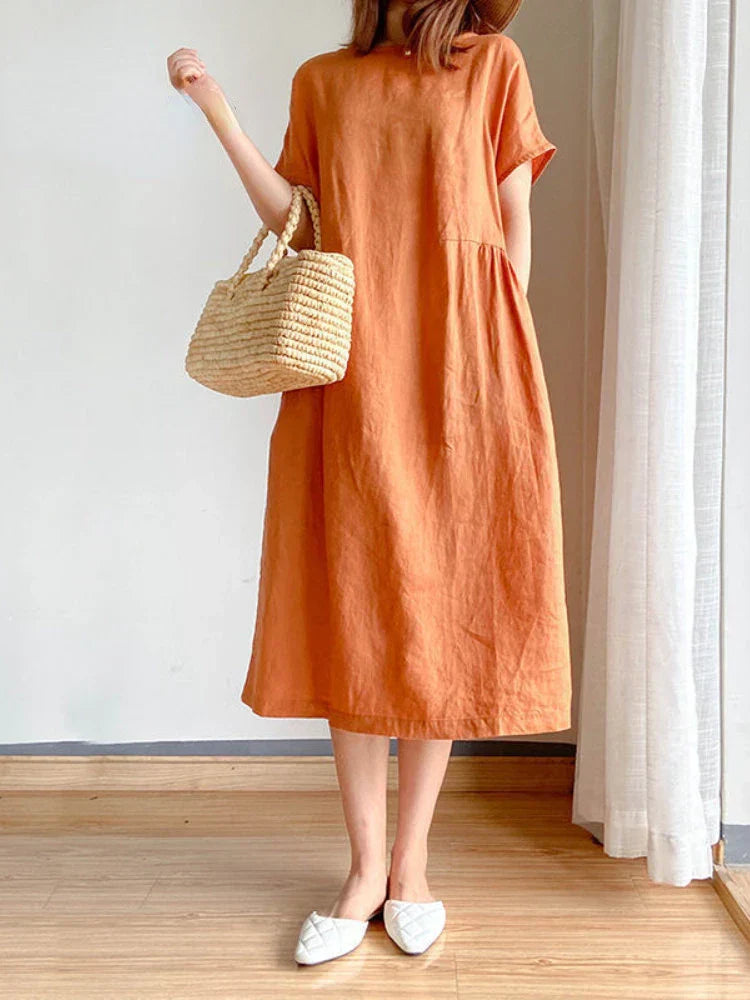 GR | Einfarbig Midi Kleid Aus