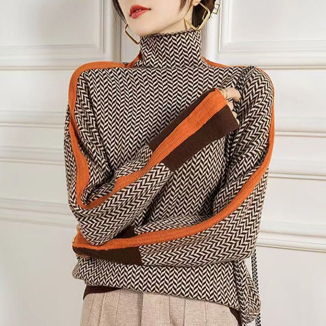 GR Geometric knitted roll neck sweater
