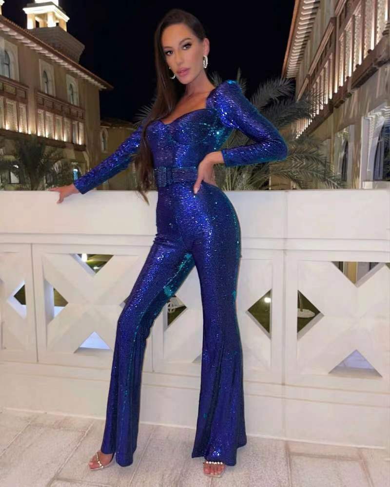 GR - Sequin Long Sleeve Jumpsuit