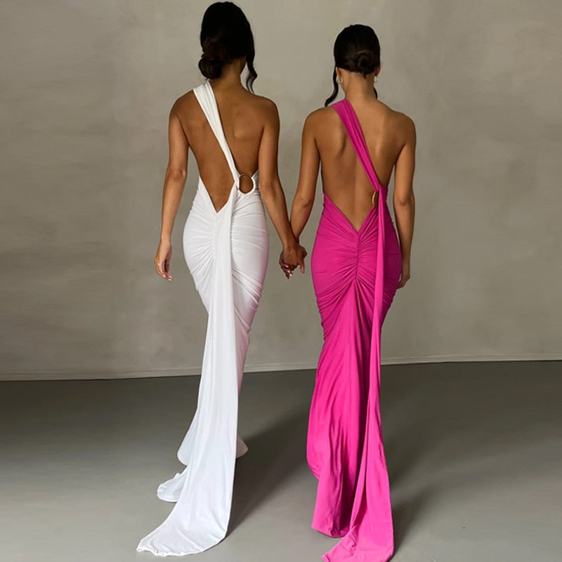 GR | Elegante Bodycon-Kleid mit Einem Schulter Rückehoch