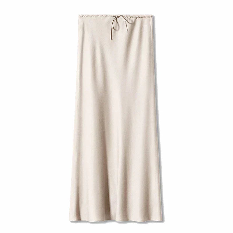 Clara™ - High-waisted satin maxi skirt