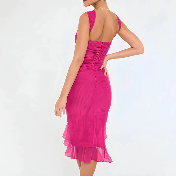 GR - Elegant bodycon dress with ruffles
