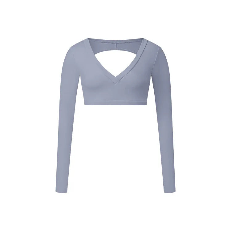 GR | Women's long-sleeved sports top with V-neck