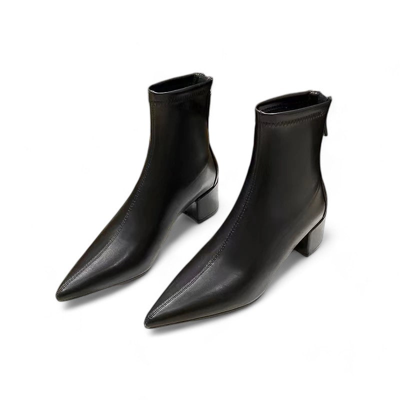 GR - Stylish women's shoes with a pointed toe and a back zipper 