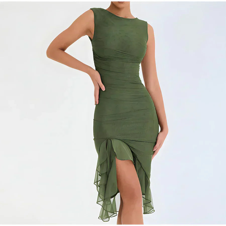 Amira™ | Midi dress with ruffles
