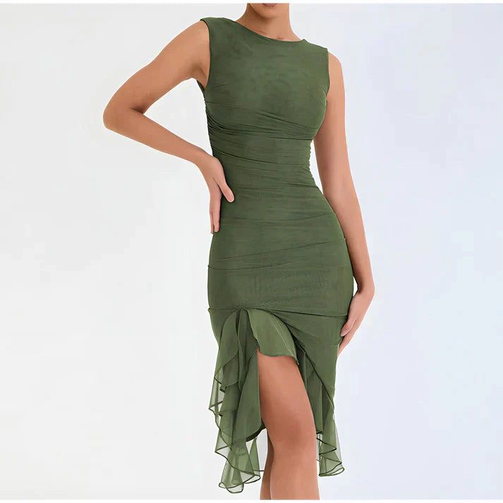 GR - Elegant bodycon dress with ruffles