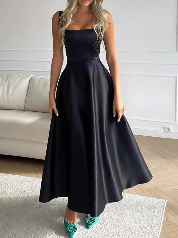 GR | Modern Sleeveless Maxi Dress with High Waist for Women