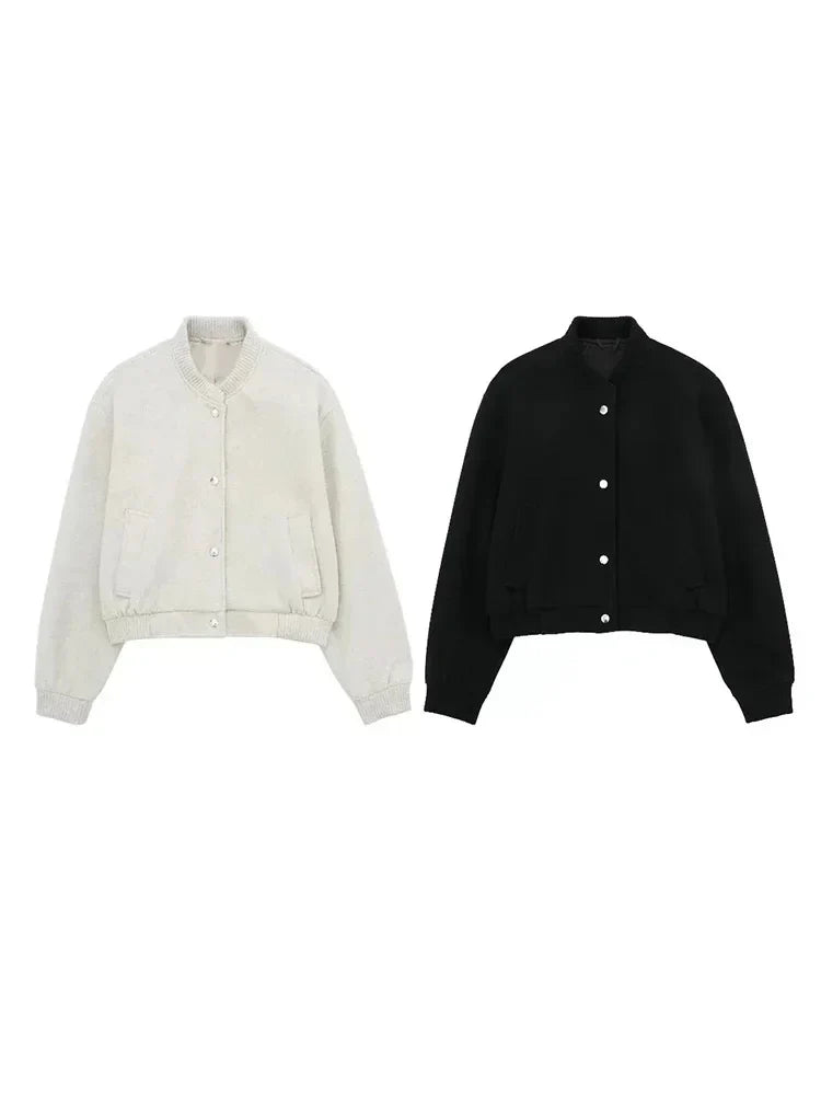 GR | Stylish cropped bomber jacket