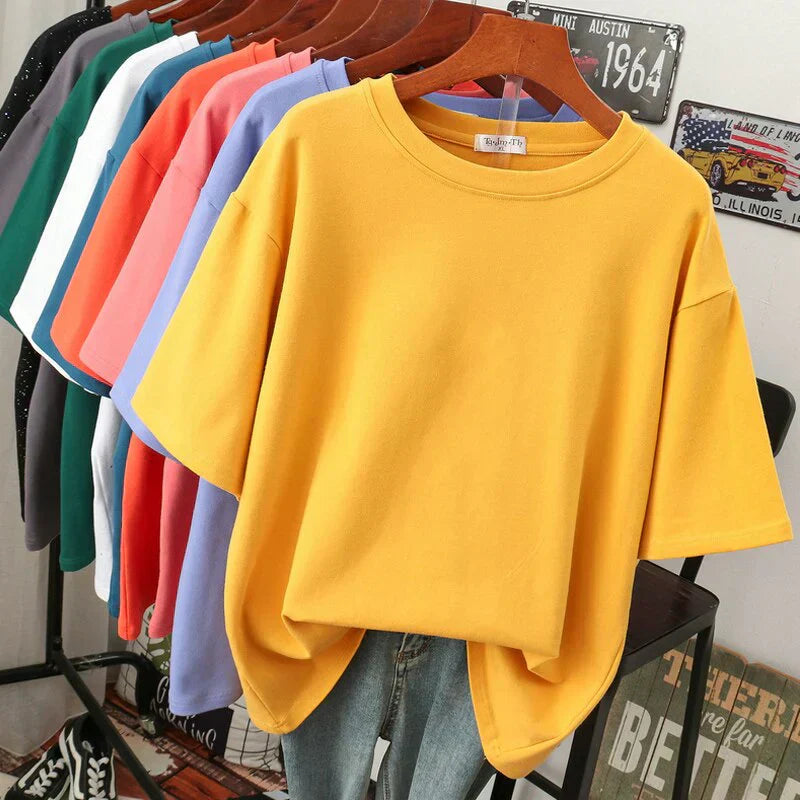 GR | Kuscheliges Baumwoll-Basic T-Shirt In Übergröße für Frauen