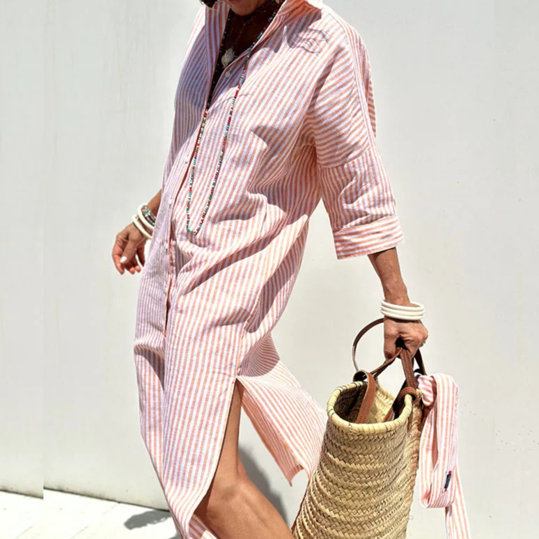 GR | Elegant striped shirt dress