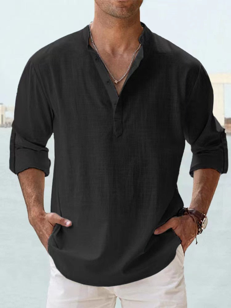 GR | Breathable cotton linen shirt, casual fit