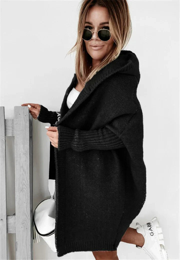 GR | Superweiche Gestrickte Strickjacke Mit Taschen Und Kapuze Für Damen