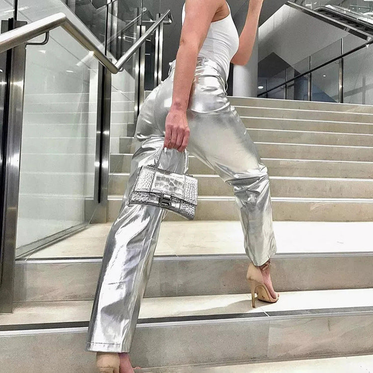 GR - Silver metallic trousers