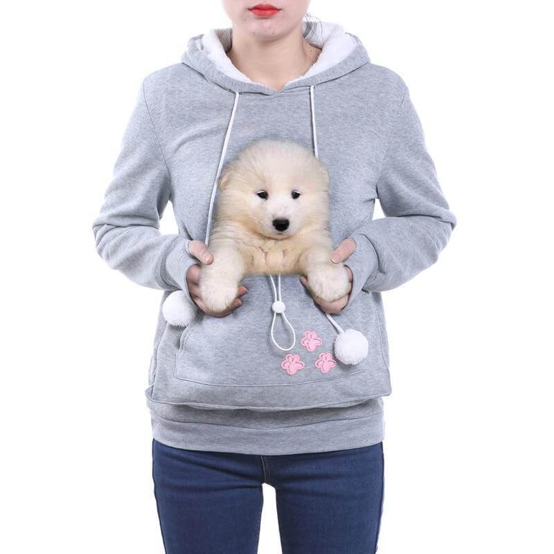 GR - Damen Kapuzenpullover mit bestickten Reißverschlusstaschen für lässige Winterbekleidung