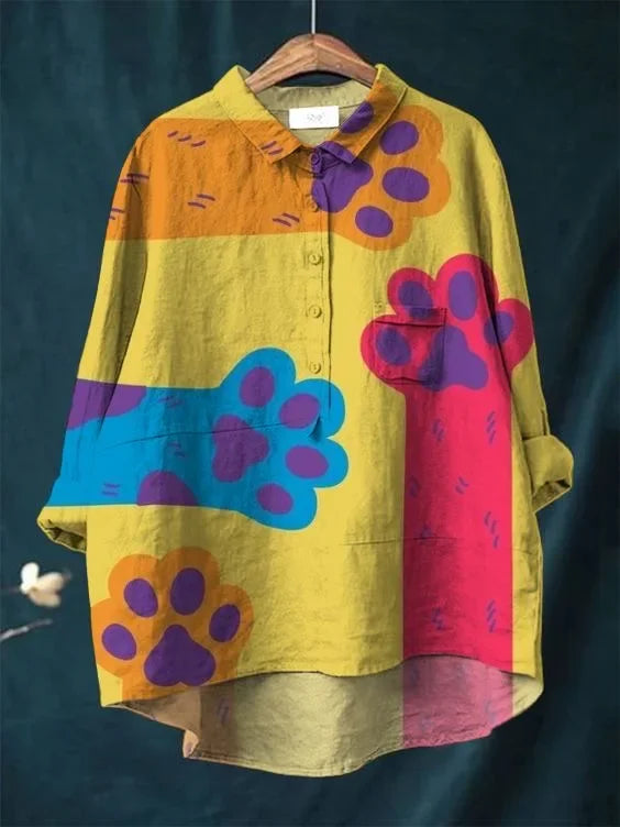 GR | Katzenkunst Auf Weißem T-Shirt