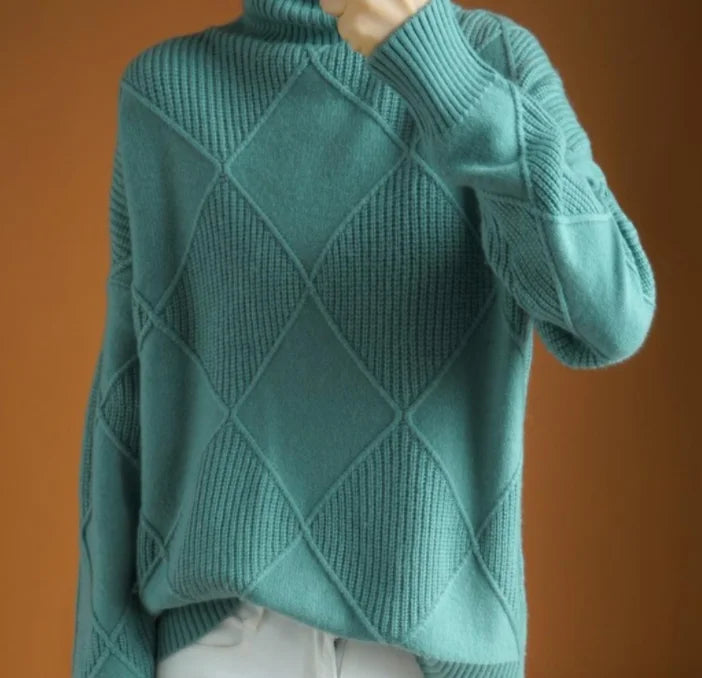 GR | ARGYLE ROLLNECK-PULLOVER