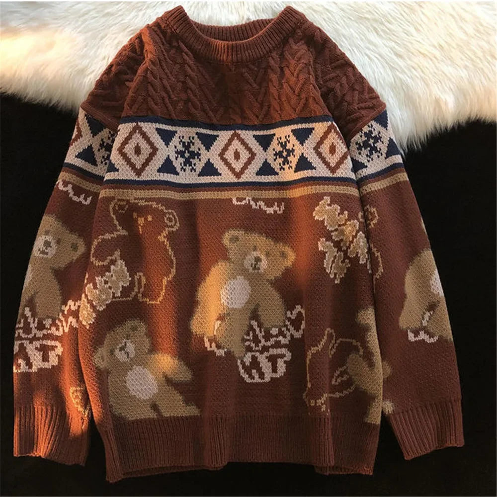 GR - Ugly Christmas Sweater - Cute Bear Sweater for Couples 