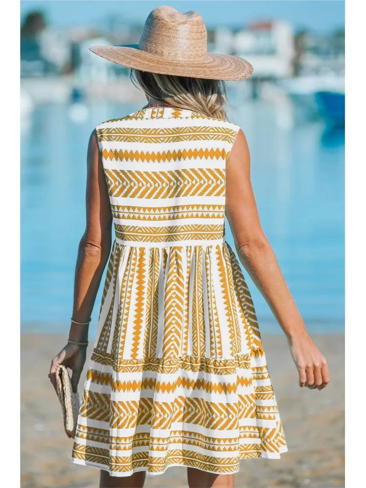 GR | Gestreiftes Midi Kleid