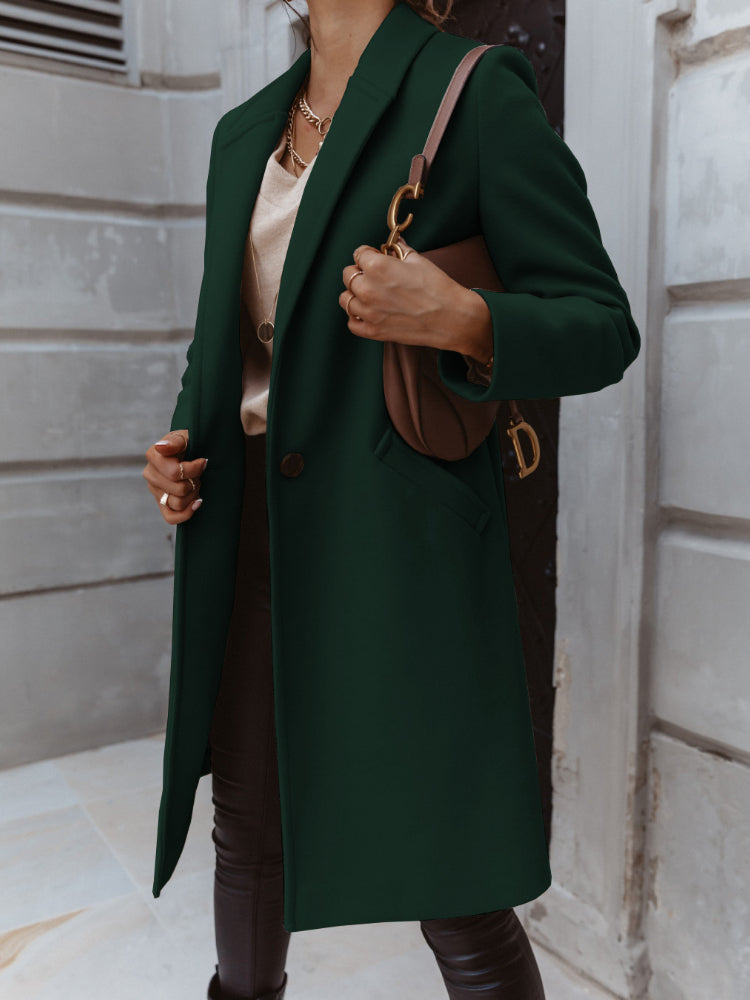 GR Long coat with lapel and button