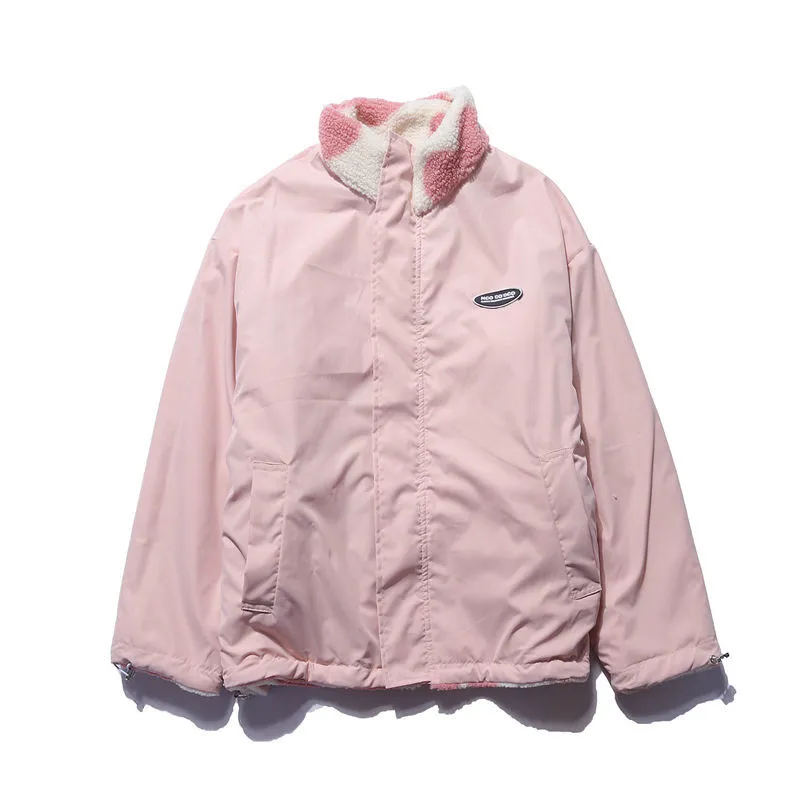 GR | Reversible heart fleece jacket