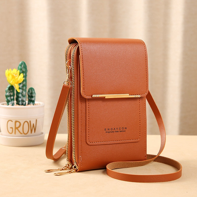 GR Leather Smartphone Clutch | Women's Handbag with Touchscreen Window