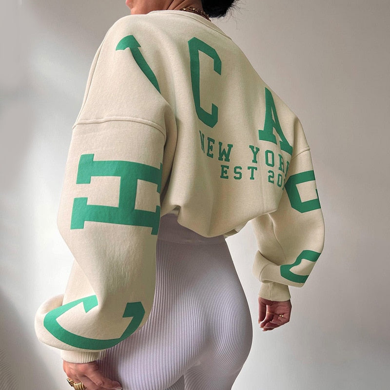 GR Long-sleeved tops O-neck hoodies 