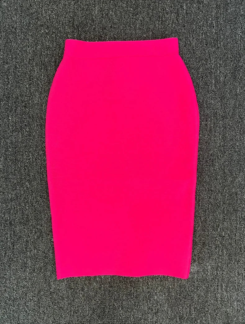 GR | Women's New Rayon Bandage Skirt Elegant Pencil Skirt Famous Sexy Club Party Clothing Vintage Vestios