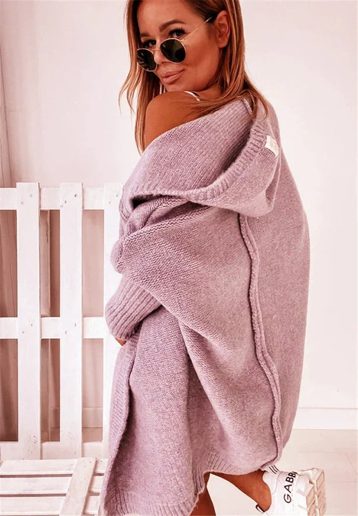 GR | Superweiche Gestrickte Strickjacke Mit Taschen Und Kapuze Für Damen