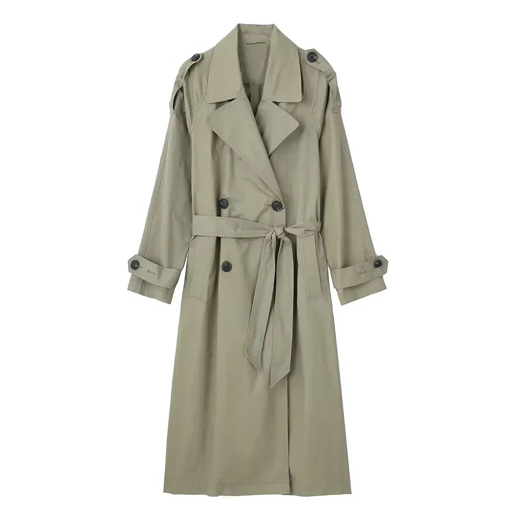 GR - Women's long coat with belt