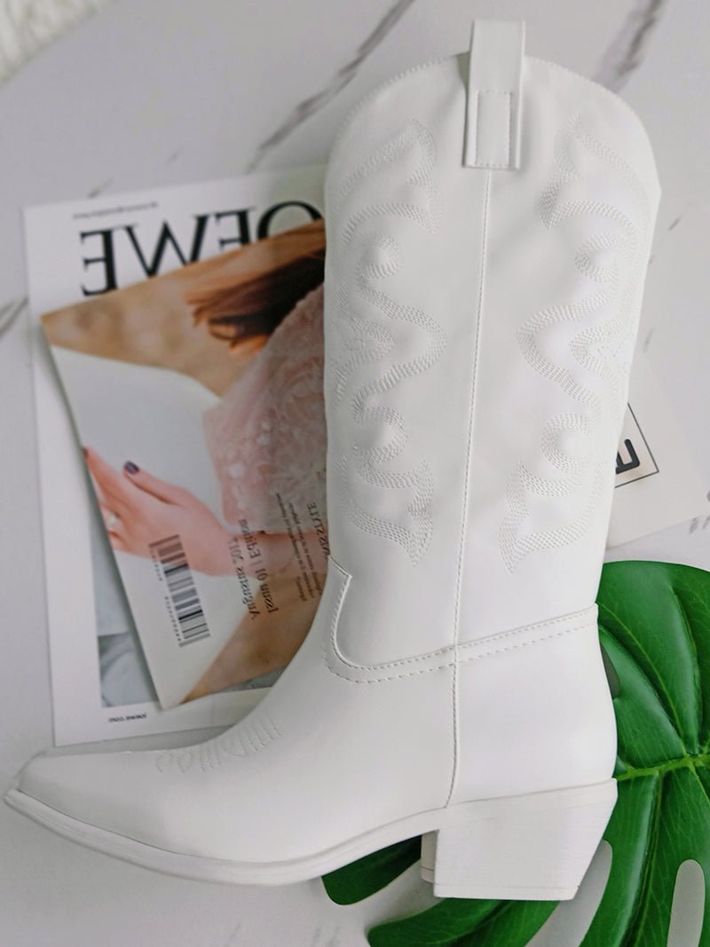 GR | Leather Cowboy Boots Black Sole