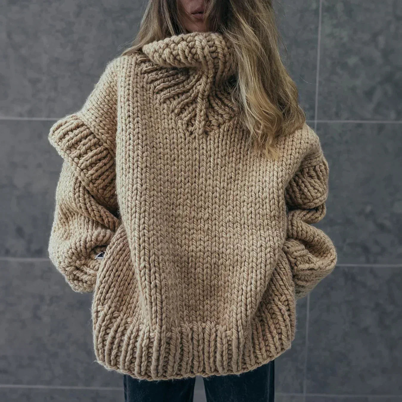 GR | Oversized Pullover Mit Rollkragen