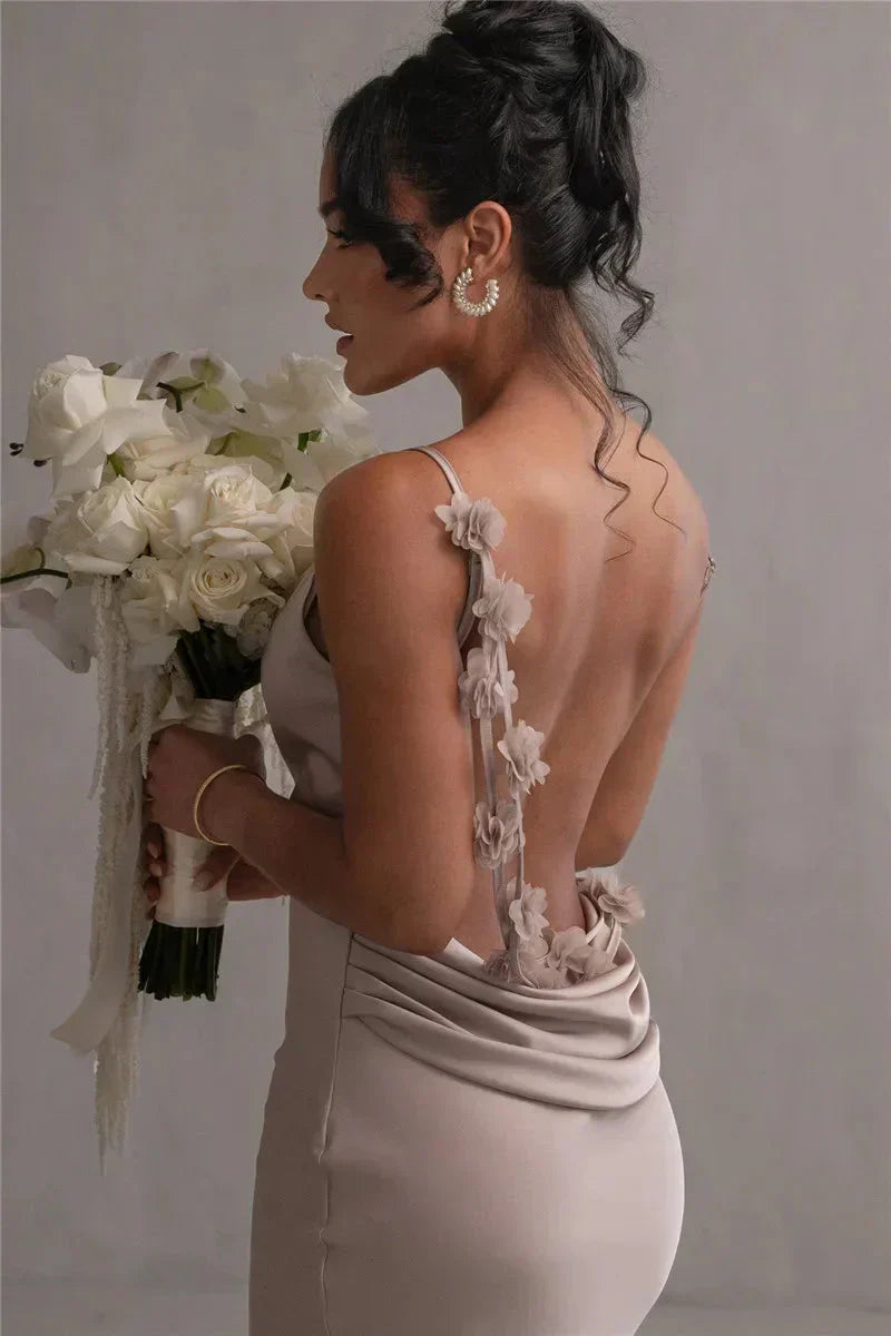 GR | Satin dress with flowers