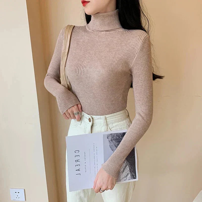 GR - Damen-Ripp-Turtleneck für elegante Raffinesse