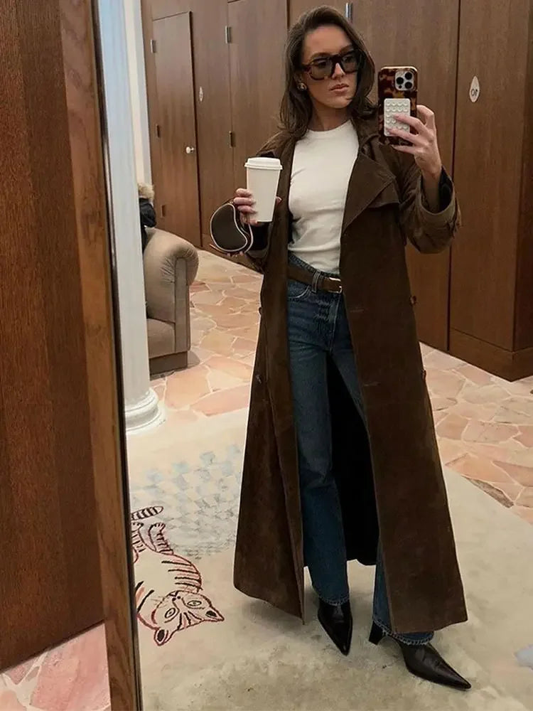 GR | Women's winter coat made of faux suede 