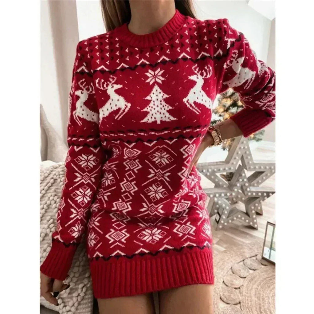 GR | Stilvolle Winter Chic Weihnachtskleid Für Frauen